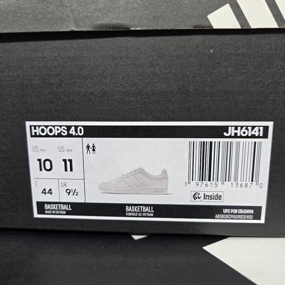 New adidas Hoops 4.0 Cloud White Men's Basketball Shoes Size 10 - Picture 8 of 8